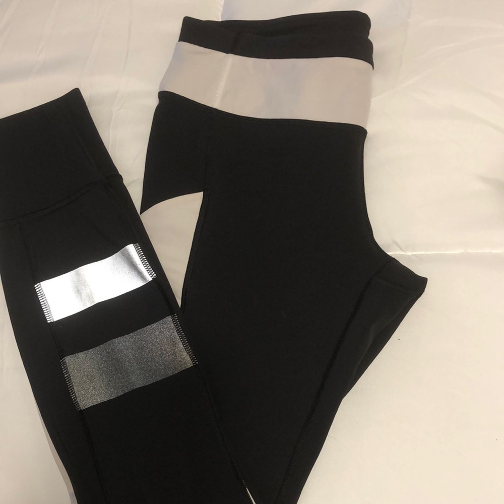 Lululemon Athletica Black and Silver Leggings